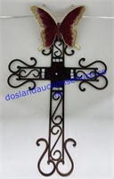 Metal Cross Decoration and Garden Butterfly