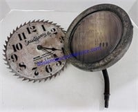 Old Car Headlight Saw Clock (Needs Repair)