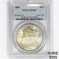 1885 Morgan Silver Dollar PCGS MS65