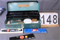 Metal Tool Box W/ Paint Brushes - Paint -