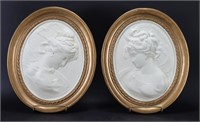 2 Alexander Backer Chalkware Plaques