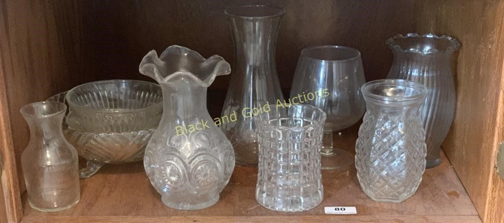 Shelf Full Clear Glass Items