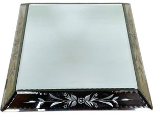 NEW TWO'S COMPANY MIRRORED PEDESTAL STAND 9.5"