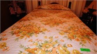 Vintage yellow flowers blanket 93x108