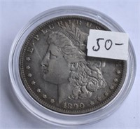 1890-O US MORGAN SILVER DOLLAR !