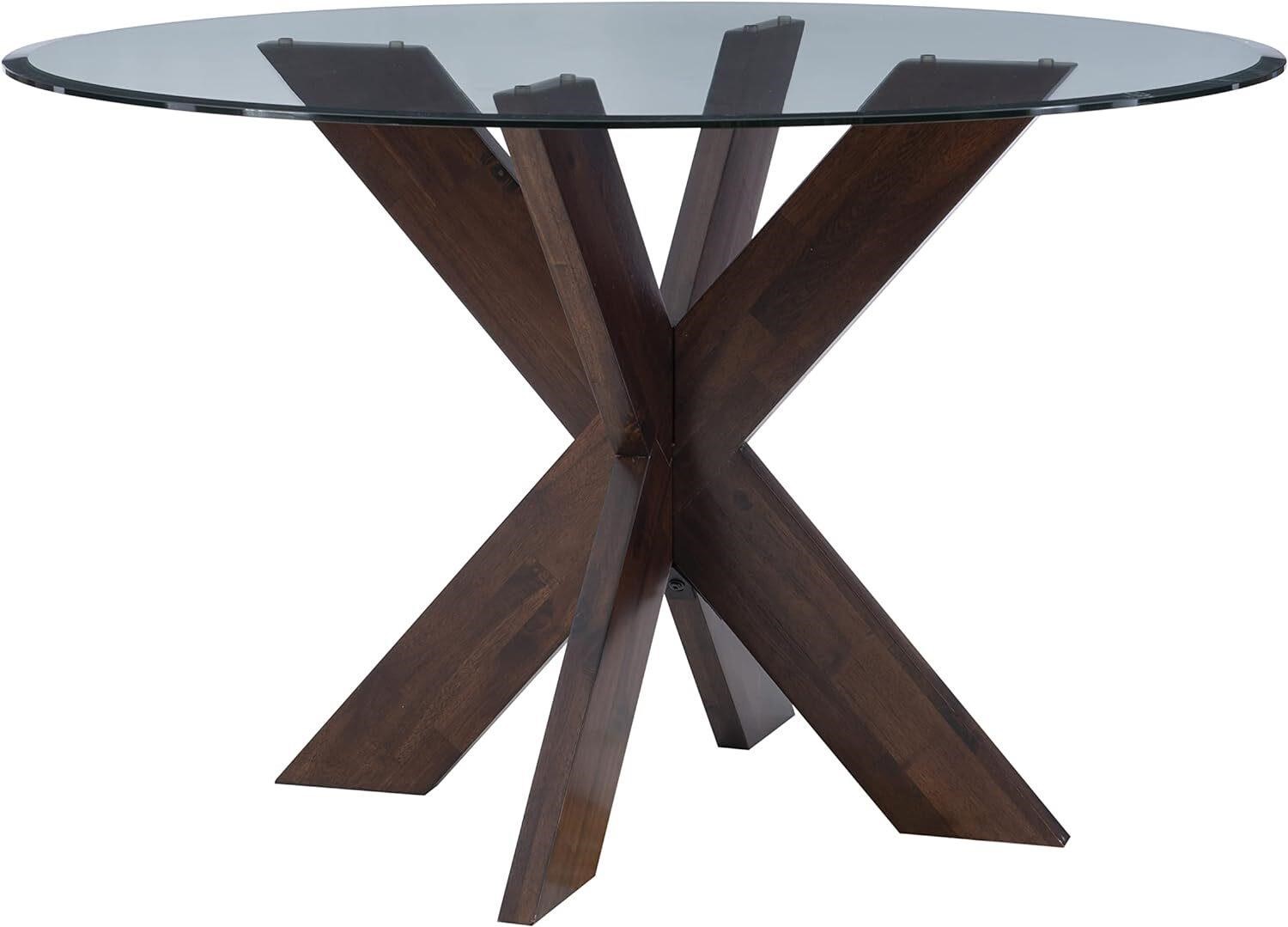 Powell Espresso Wood Parnell X Base Dining Table