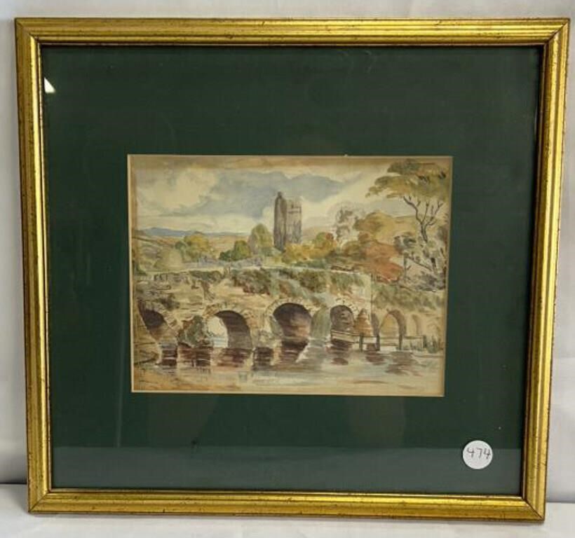 VTG Bridge Landscape Painting