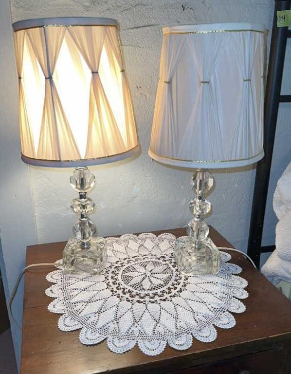 Vintage Crystal Base Lamp