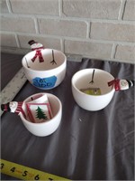 Christmas Cracker Barrel Graduated Snowman Bowls