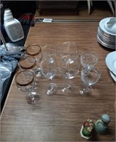 9 wine glasses six are crystal