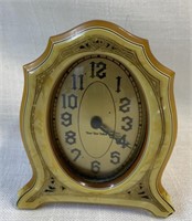 VTG Celluloid Clock True Time Tellers Wind Up WORS