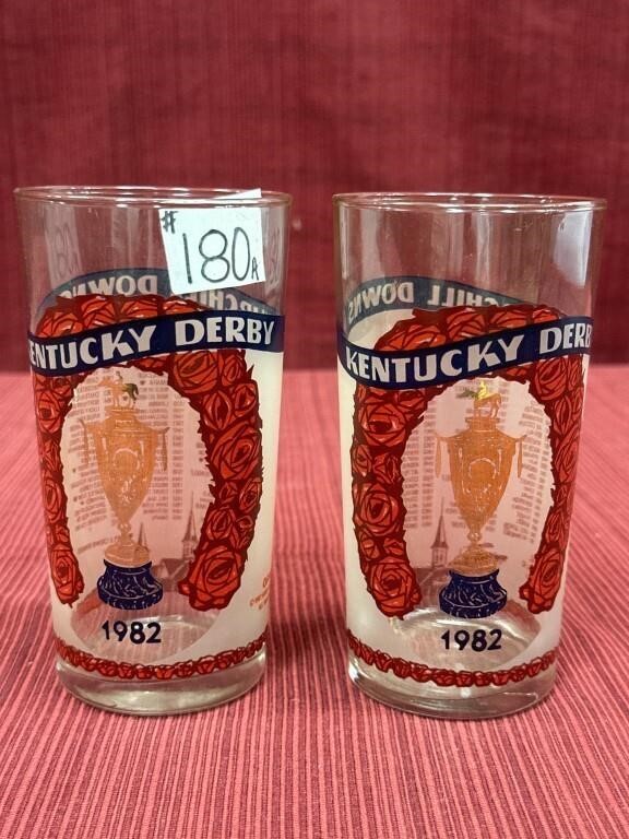 Two Official 1982 Kentucky Derby Mint Julep