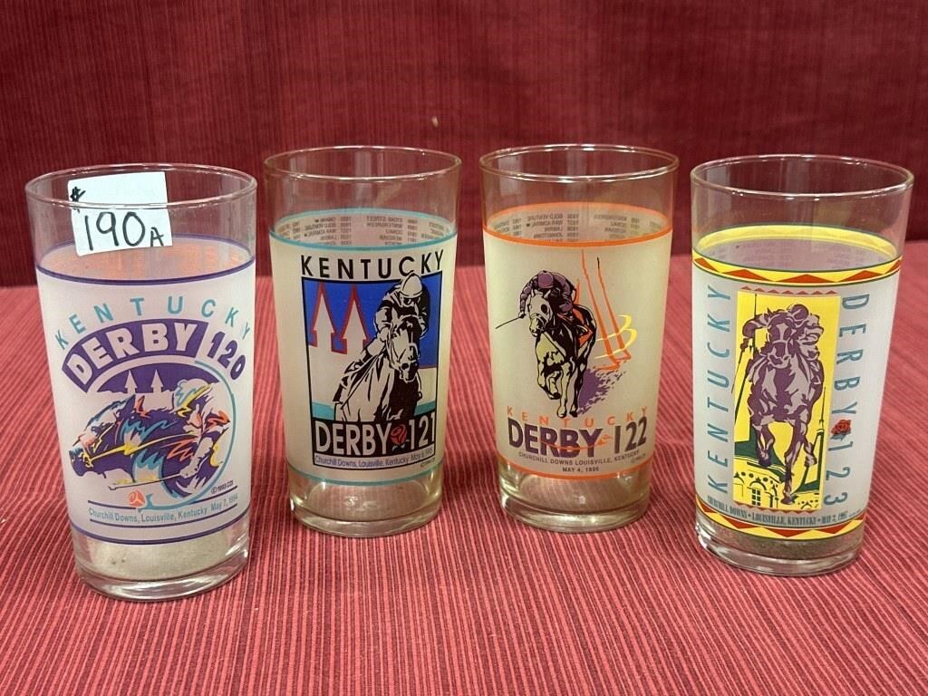 Four Official Kentucky Derby Mint Julep Glasses: