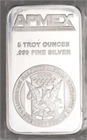 APMEX 5 Troy Oz. Silver Bar