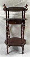 Antique 3 Tier Side Mahogany Table with Drawer