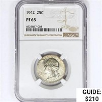 1942 Washington Silver Quarter NGC PF65