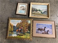 Artist signed paintings, duck photo print.