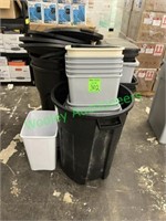 (20) Assorted Trash Cans in Group