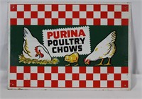 Antique Enamel Purina Poultry Feed Sign