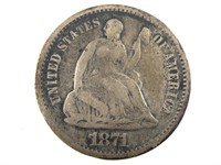 1871-S Seated Half Dime