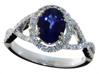 14kt Gold 1.87 ct Oval Sapphire & Diamond Ring