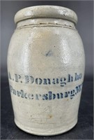 Antique Donaghho Parkersburg WVa Stoneware Crock-