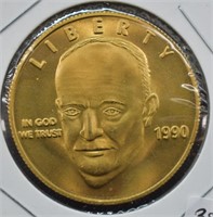 24 Karat Gold CLAD 1990 Ike Coin