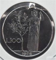 1976 Italy 100 Lire Coin Pendant