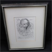 Framed Salvador Dali "Cervantes" Original Etching