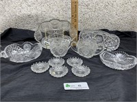 Crystal & Clear Glass Cream & Sugar & candy dishes
