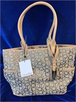 NWT Calvin Klein Tan Signature Purse Tote