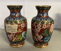Pair of Chinese Cloisonne 5" Vases