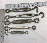 F12) FIVE SMALLER TURNBUCKLES