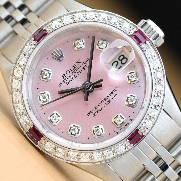 Rolex Ladies Datejust Ruby Diamond Watch