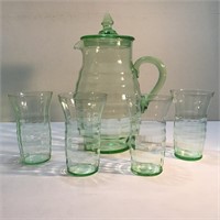 URANIUM GLASS LEMONADE SET VINTAGE