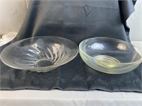 2 Vintage Serving Bowls 10'' & 12''