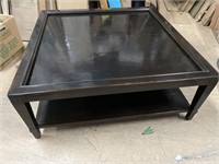 Large Dark wood coffee table 48”  sq 19” tall