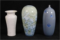 3 Crystalline Pottery Vases Feltman & Smith
