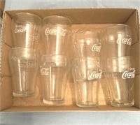 EIGHT SMALL COCA-COLA GLASSES
