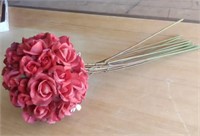 ELEVEN LEATHER ROSES WITH LONG STEMS