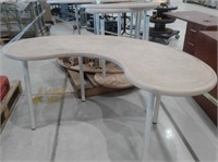 Lot of 7 Crescent Shaped Resin Tables 62"x35"x30"