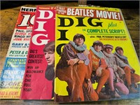 3 VINTAGE MAGAZINES 1964-1965 BEATLES