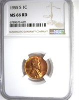 1955-S Cent NGC MS66 RD