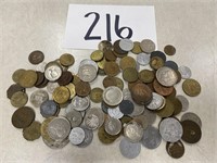 Large assortment of foreign coins