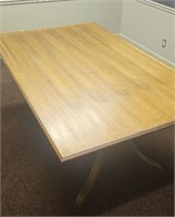 SMALL INLAID CONFERENCE TABLE W/ GLASS TOP