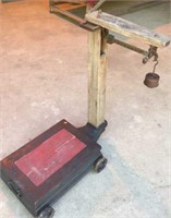 Old Rolling Balance Beam Scale with Weights