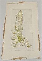 VINTAGE COLOR ETCHING SIGNED & NUMBERED CACTUS