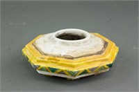 Chinese Famille Verte Porcelain Water Pot w/ Mark