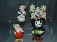 Lot of 4 Disney Character Toothbrush Holders