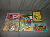 Vintage Disney Jig Saw Puzzle & Book Lot